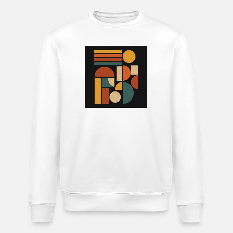 Geometric Colour Forms Retro - Stanley/Stella ROLLER Unisex Organic Sweatshirt - white