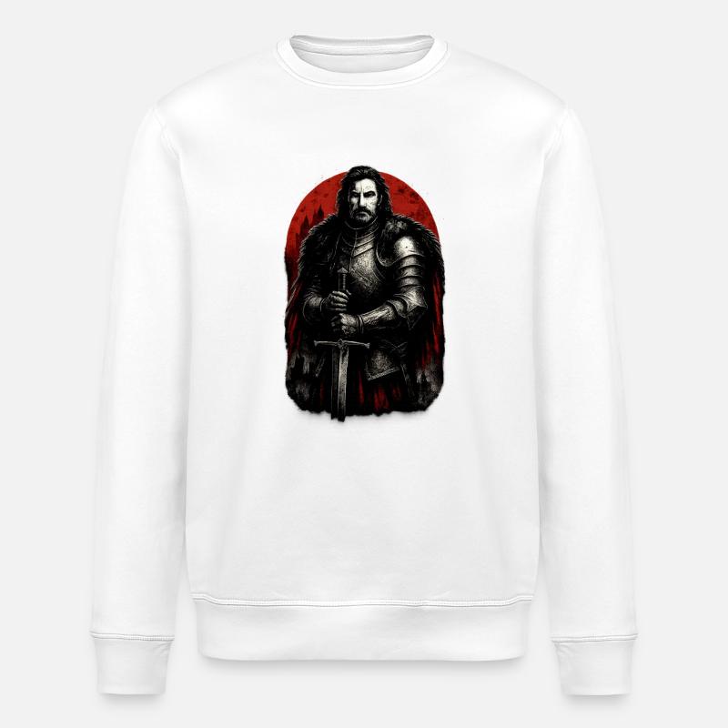 Dark Fantasy Edler Ritter – Mittelalterliches Design - Stanley/Stella Unisex Bio-Sweatshirt ROLLER - Weiß