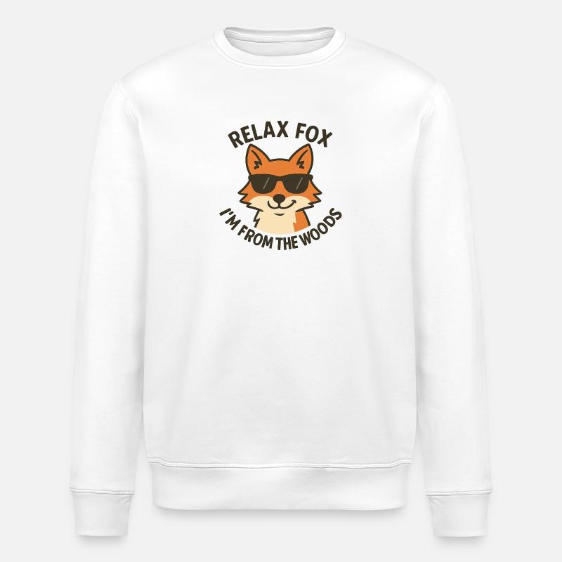 Relax Fox aus den Wäldern - Stanley/Stella Unisex Bio-Sweatshirt ROLLER - Weiß