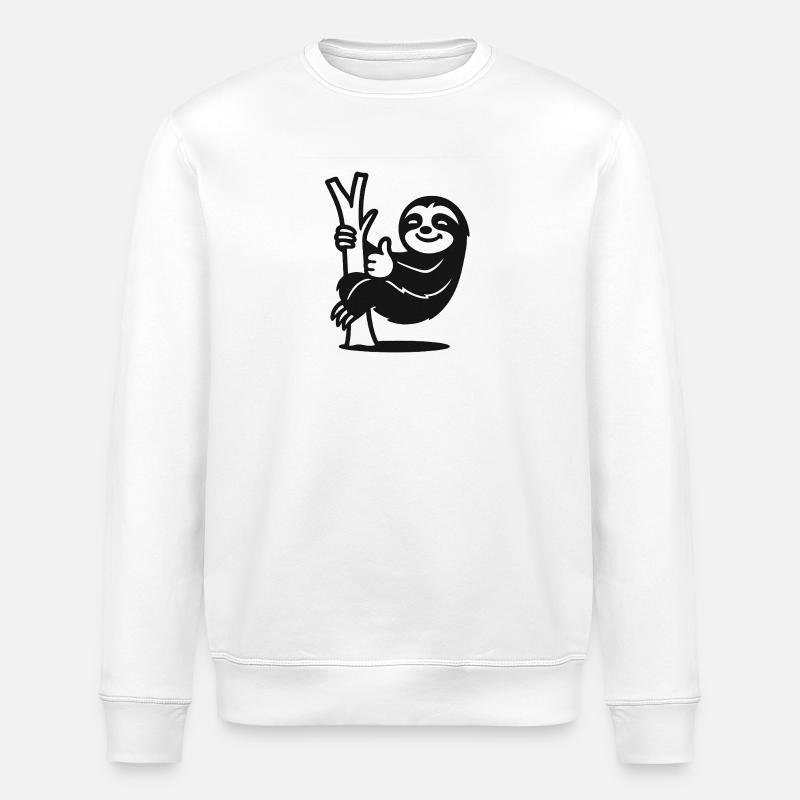 Faultier Illustration - Stanley/Stella Unisex Bio-Sweatshirt ROLLER - Weiß