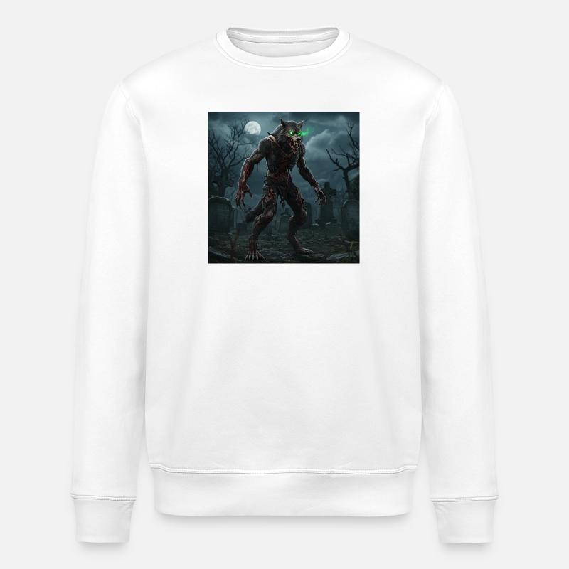 Grimmwerwolf Mondnacht - Stanley/Stella Unisex Bio-Sweatshirt ROLLER - Weiß