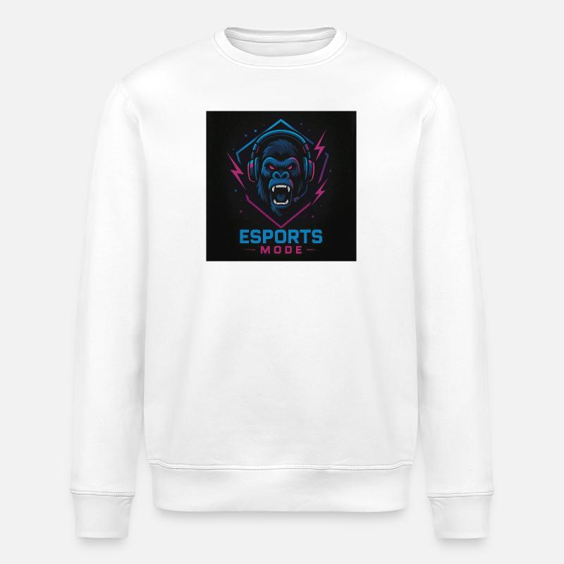 Esports Gorilla Neon Modus - Stanley/Stella Unisex Bio-Sweatshirt ROLLER - Weiß
