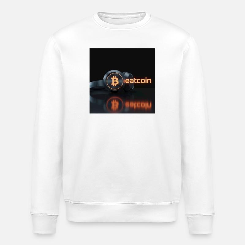 Beatcoin Neon Bitcoin Kopfhörer - Stanley/Stella Unisex Bio-Sweatshirt ROLLER - Weiß