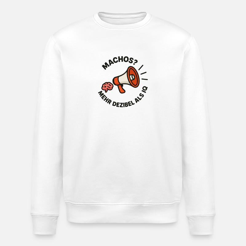 Megaphone Brain vs. Machos - Stanley/Stella ROLLER Unisex Organic Sweatshirt - white