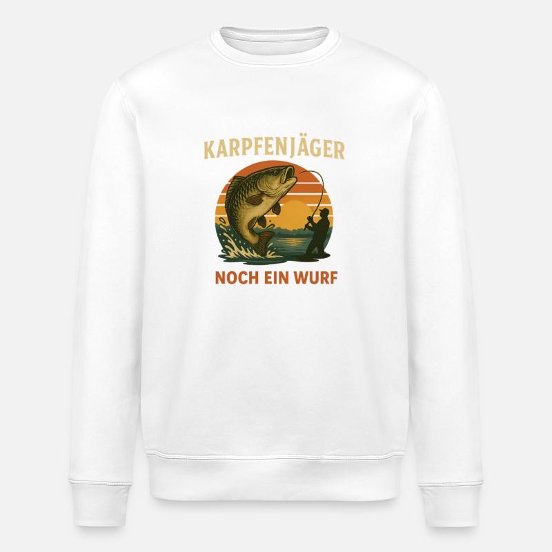 Karpfenangeln noch ein Wurf - Stanley/Stella Unisex Bio-Sweatshirt ROLLER - Weiß