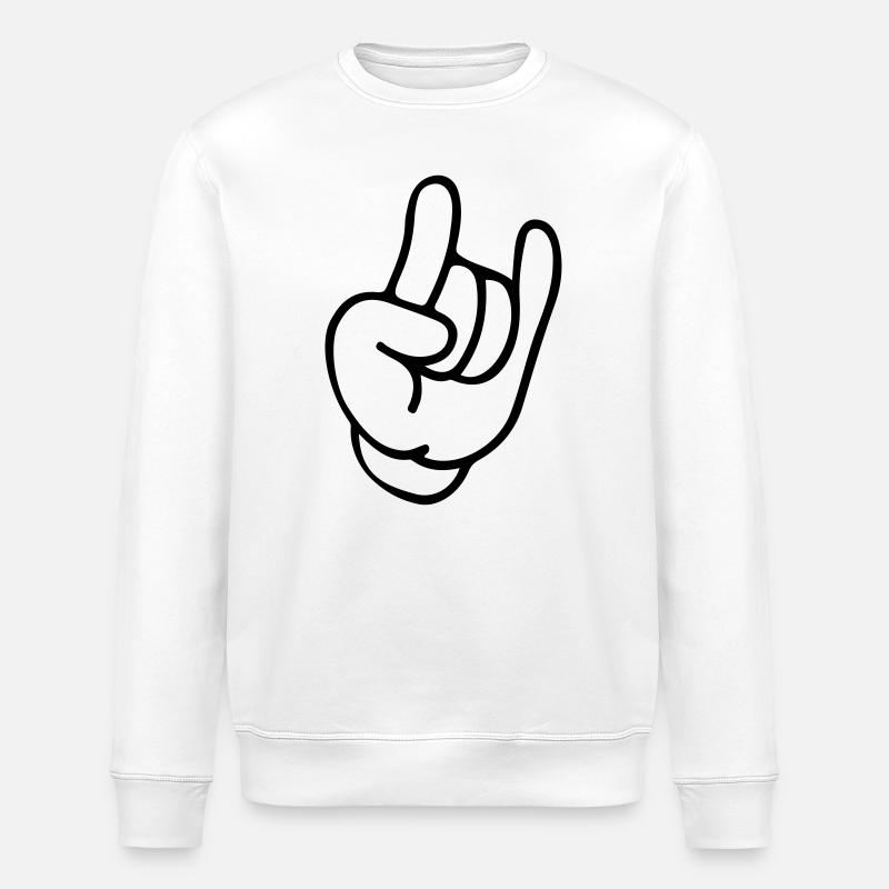 Icône de roche à la main - Sweat bio ROLLER Stanley/Stella Unisexe - blanc