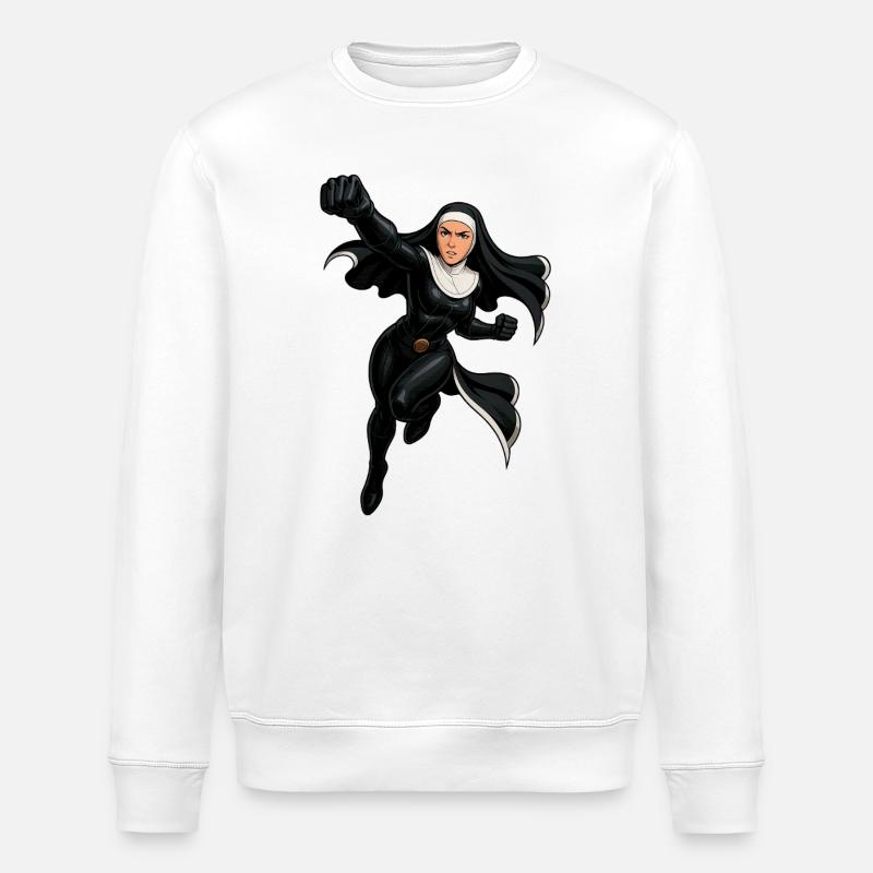 Nun Valiant Midnight Protector - Stanley/Stella ROLLER Unisex Organic Sweatshirt - white