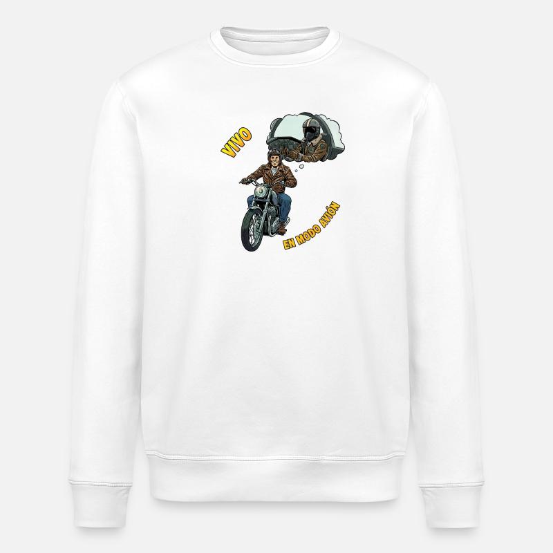 Ich lebe im Flugzeugmodus - Stanley/Stella Unisex Bio-Sweatshirt ROLLER - Weiß