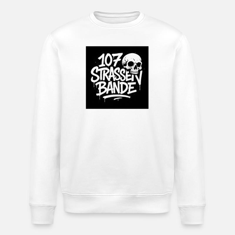 107 Straßen Bande Skull - Stanley/Stella Unisex Bio-Sweatshirt ROLLER - Weiß