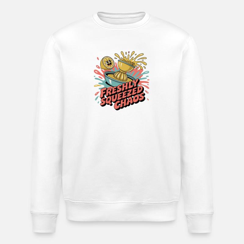 Y2K Pop Humor – Zitrone - Stanley/Stella Unisex Bio-Sweatshirt ROLLER - Weiß