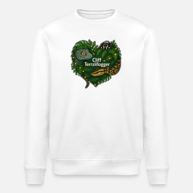 Cliff TerraVlogger Dschungel Herz - Stanley/Stella Unisex Bio-Sweatshirt ROLLER - Weiß
