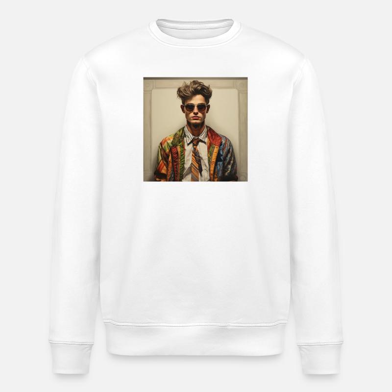 Patchwork-Rebell Sakko - Stanley/Stella Unisex Bio-Sweatshirt ROLLER - Weiß