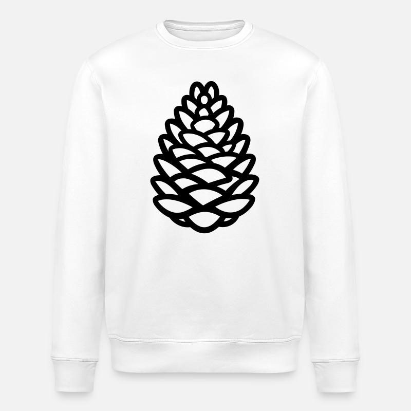 Pine Cone - Stanley/Stella ROLLER Unisex Organic Sweatshirt - white