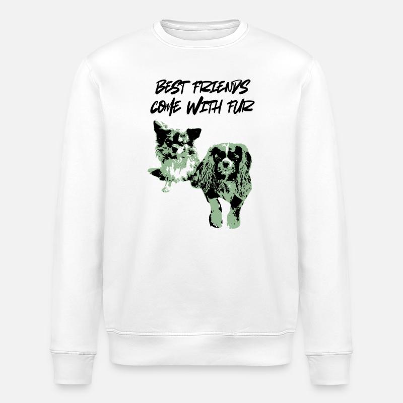 Mint Duo Haustier Silhouette - Stanley/Stella Unisex Bio-Sweatshirt ROLLER - Weiß