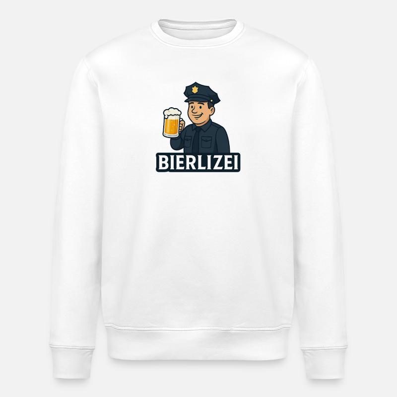 Bierpolizist Motiv mit Bierkrug - Stanley/Stella Unisex Bio-Sweatshirt ROLLER - Weiß