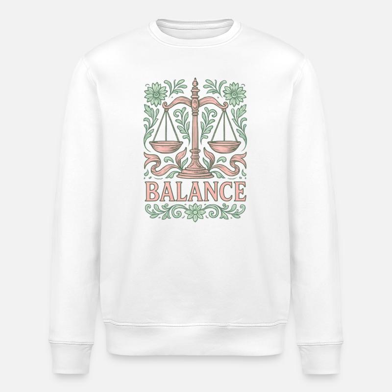 Waage Sternzeichen - Stanley/Stella Unisex Bio-Sweatshirt ROLLER - Weiß