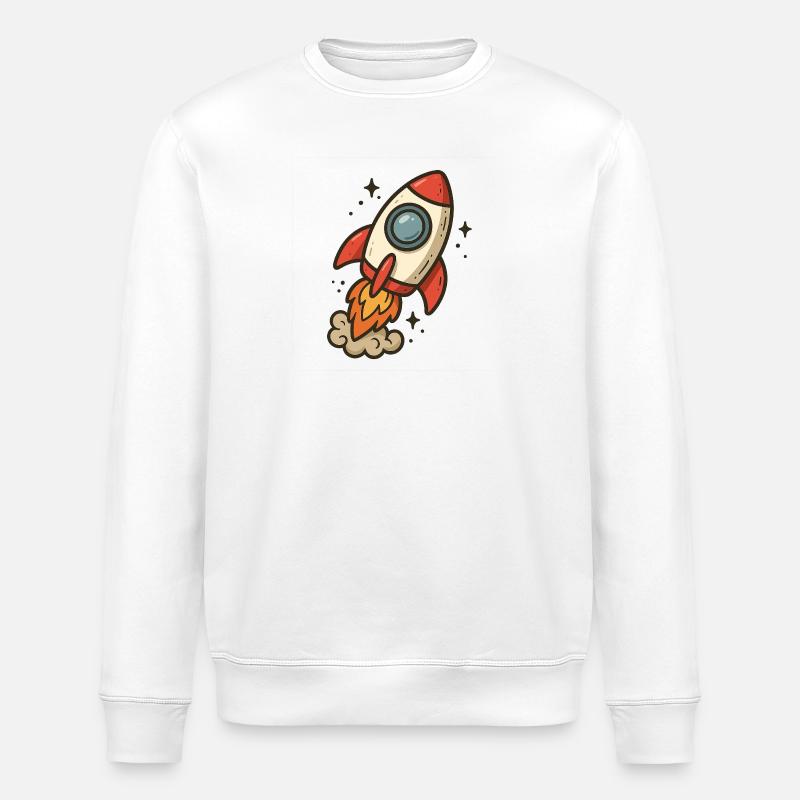 Fusée cartoon spatiale - Sweat bio ROLLER Stanley/Stella Unisexe - blanc