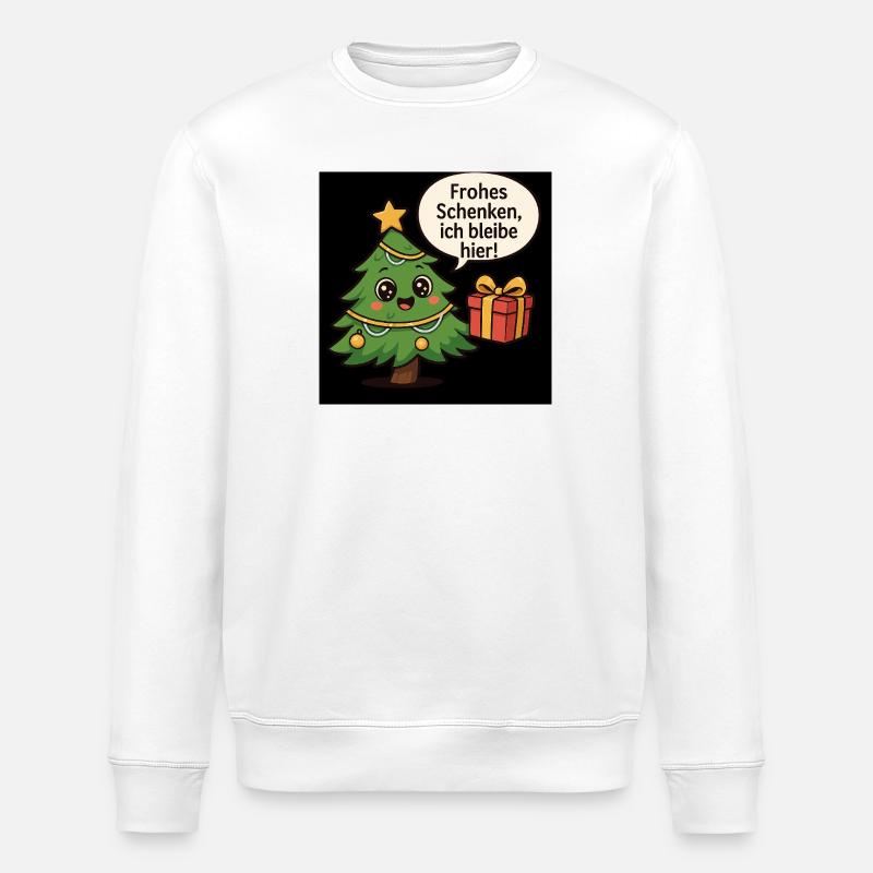 Fröhliches Schenken Weihnachtsbaum - Stanley/Stella Unisex Bio-Sweatshirt ROLLER - Weiß