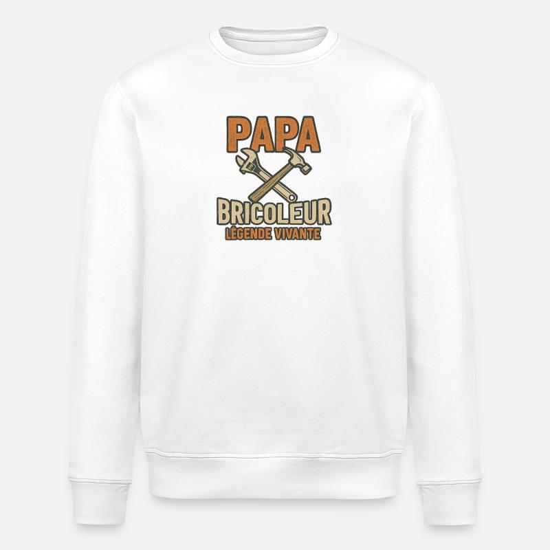 PAPA HANDWERKER LEBENDE LEGENDE - Stanley/Stella Unisex Bio-Sweatshirt ROLLER - Weiß