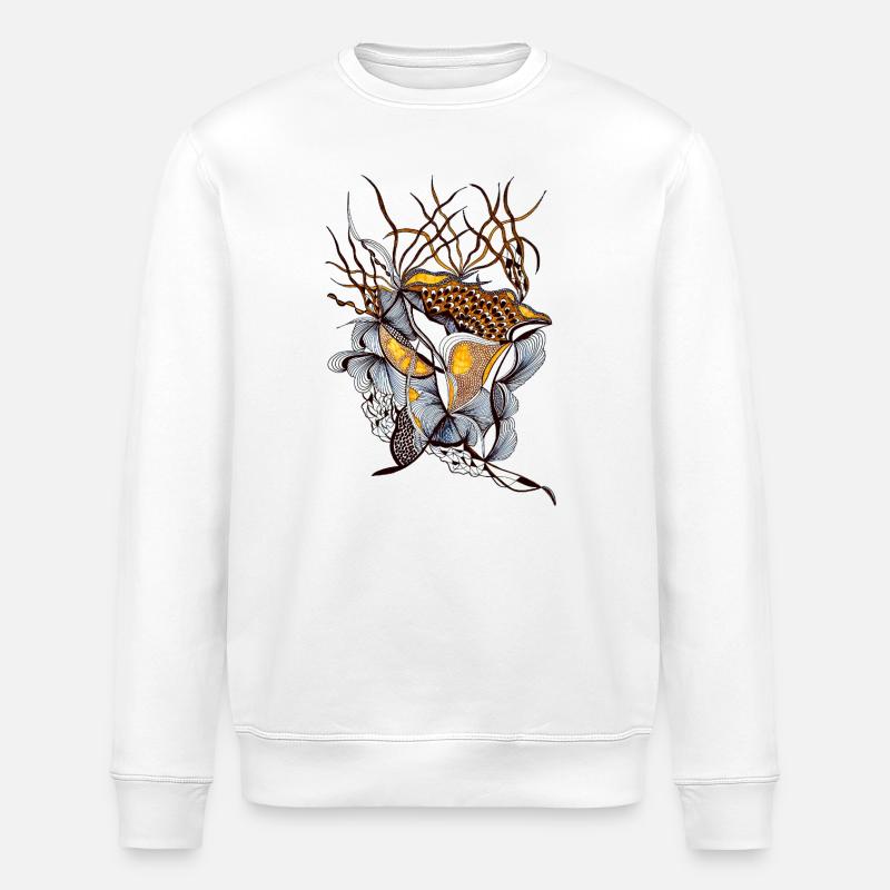 Nature sauvage de l’oranger - Sweat bio ROLLER Stanley/Stella Unisexe - blanc