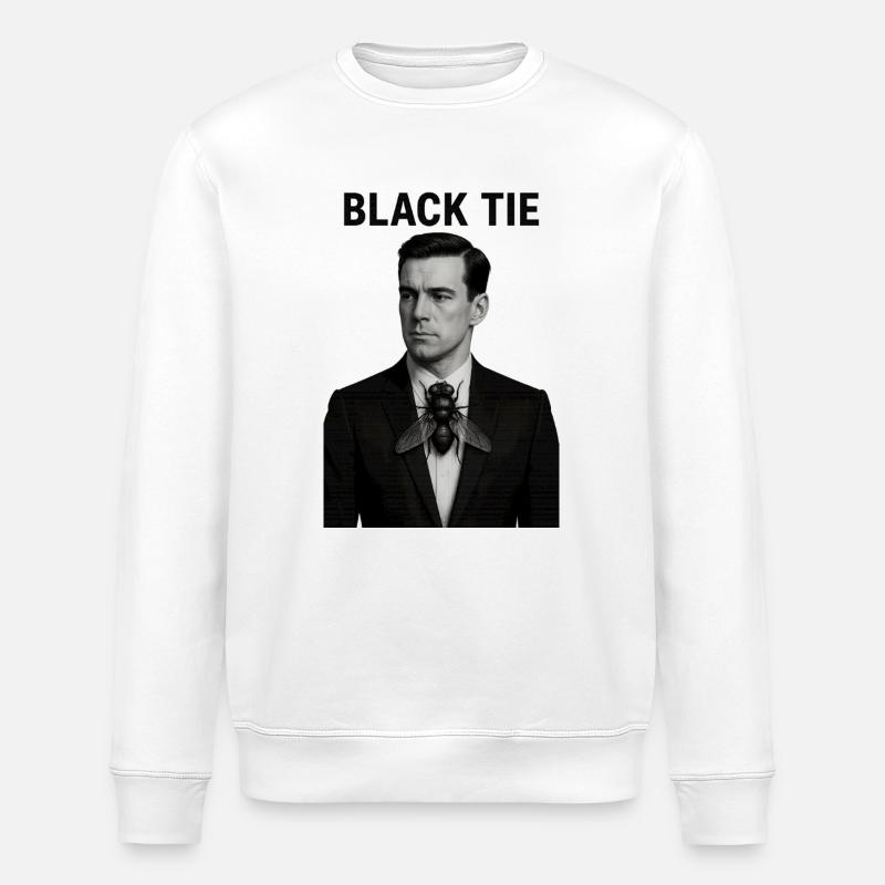 Cravate noire - Sweat bio ROLLER Stanley/Stella Unisexe - blanc