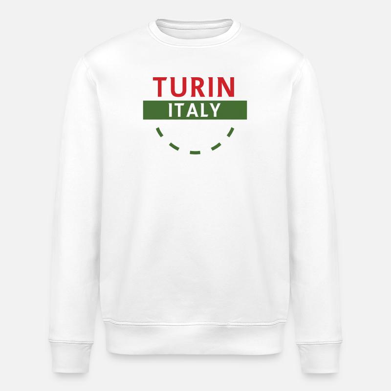 Turn Italy Emblem Tee Artwork - Stanley/Stella ROLLER Unisex Organic Sweatshirt - white