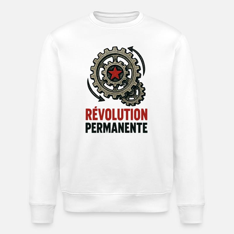 Révolution permanente - Sweat bio ROLLER Stanley/Stella Unisexe - blanc