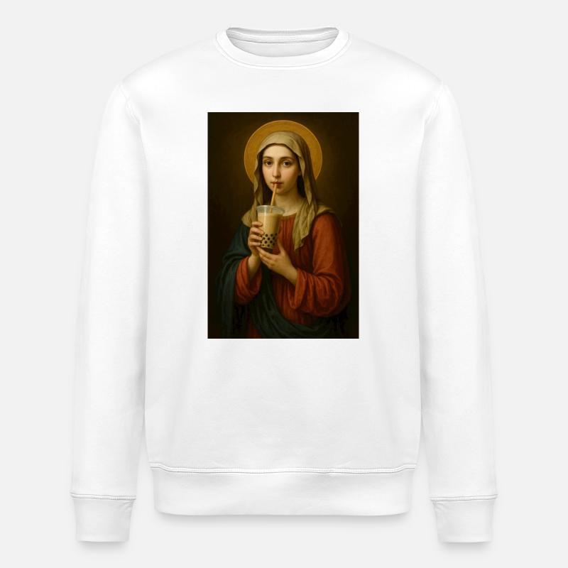 Saint drinks bubble tea - Stanley/Stella ROLLER Unisex Organic Sweatshirt - white