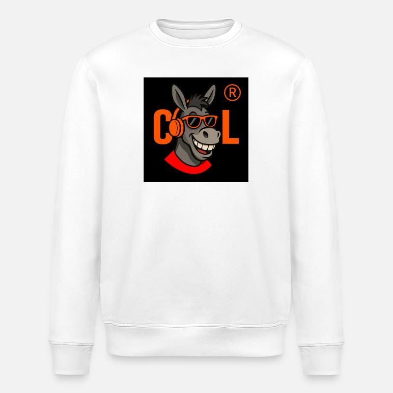 Cooles Donkey DJ Logo - Stanley/Stella Unisex Bio-Sweatshirt ROLLER - Weiß