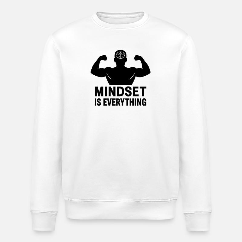 HeadPower muscles: Mindset is everything - Stanley/Stella ROLLER Unisex Organic Sweatshirt - white
