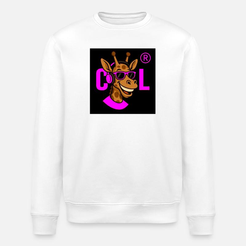 DJ girafe néon avec accessoires roses - Sweat bio ROLLER Stanley/Stella Unisexe - blanc