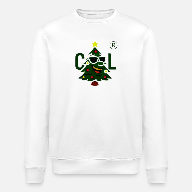 Weihnachtsbaum mit cooler Sonnenbrille - Stanley/Stella Unisex Bio-Sweatshirt ROLLER - Weiß