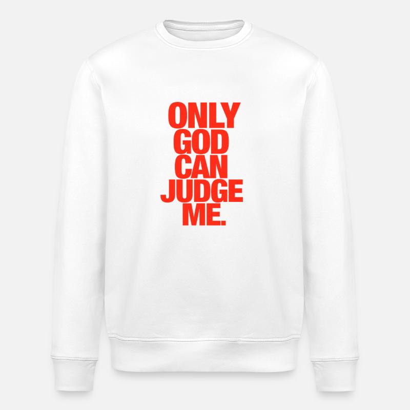 Roter Text Kein Richter - Stanley/Stella Unisex Bio-Sweatshirt ROLLER - Weiß