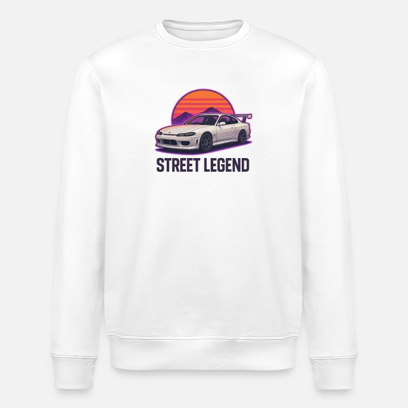 Légende de la route Sunset Drift - Sweat bio ROLLER Stanley/Stella Unisexe - blanc