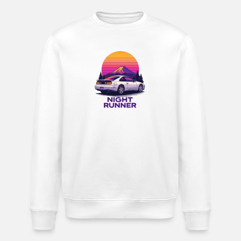 Nachtläufer Neonauto - Stanley/Stella Unisex Bio-Sweatshirt ROLLER - Weiß