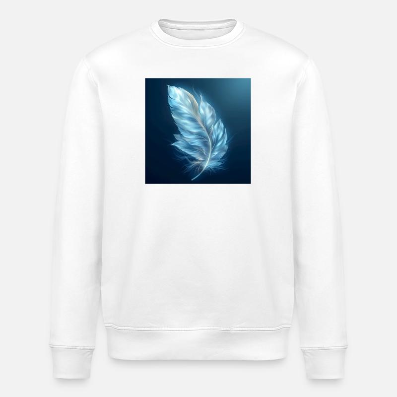 Ätherische Feder leuchtend – Symbol des Lichts - Stanley/Stella Unisex Bio-Sweatshirt ROLLER - Weiß