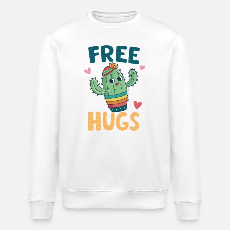 Cactus Mignon Câlins Gratuits - Sweat bio ROLLER Stanley/Stella Unisexe - blanc