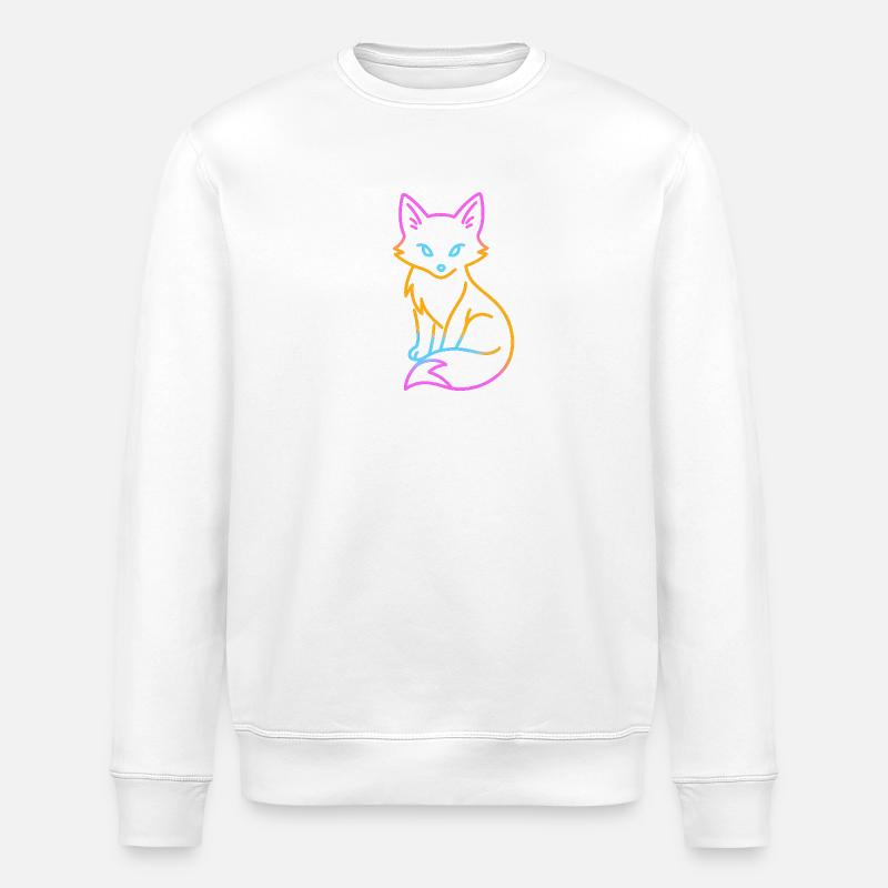 Neonfuchs-Umriss - Stanley/Stella Unisex Bio-Sweatshirt ROLLER - Weiß