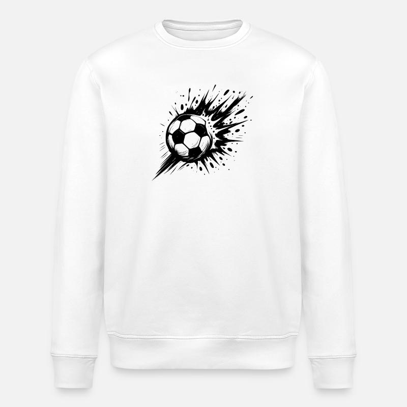 Exploding football in black and white - Stanley/Stella ROLLER Unisex Organic Sweatshirt - white