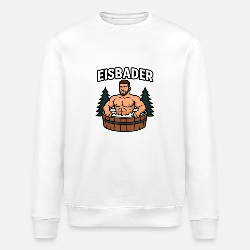 Eisbader im Waldbad - Stanley/Stella Unisex Bio-Sweatshirt ROLLER - Weiß