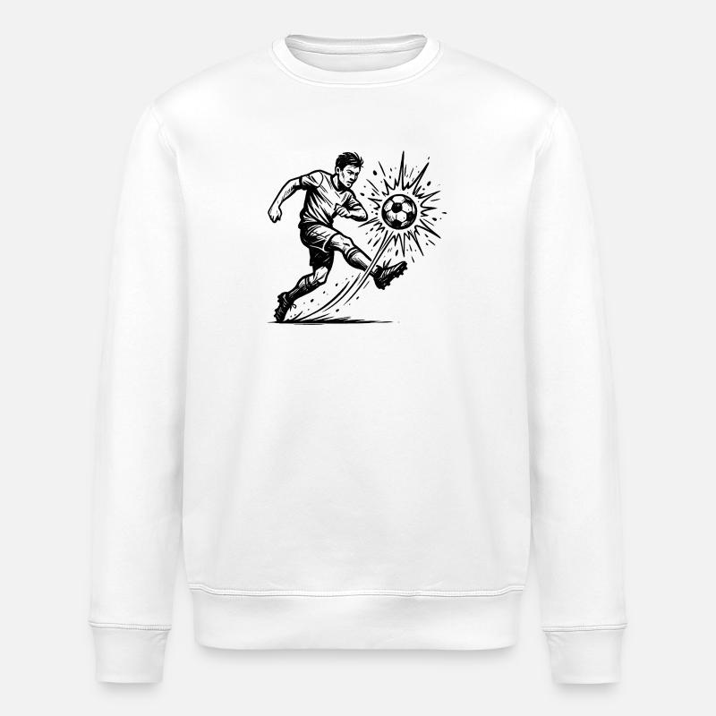 Exploding Soccer Shot Illustration - Stanley/Stella ROLLER Unisex Organic Sweatshirt - white