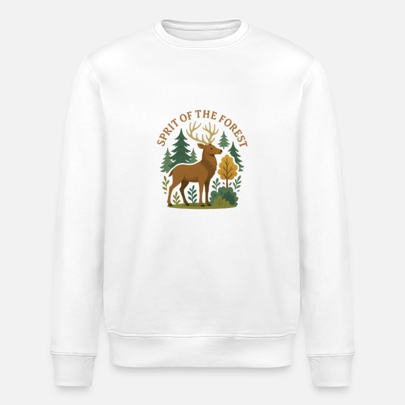 Reh im Wald: Geist des Waldes - Stanley/Stella Unisex Bio-Sweatshirt ROLLER - Weiß
