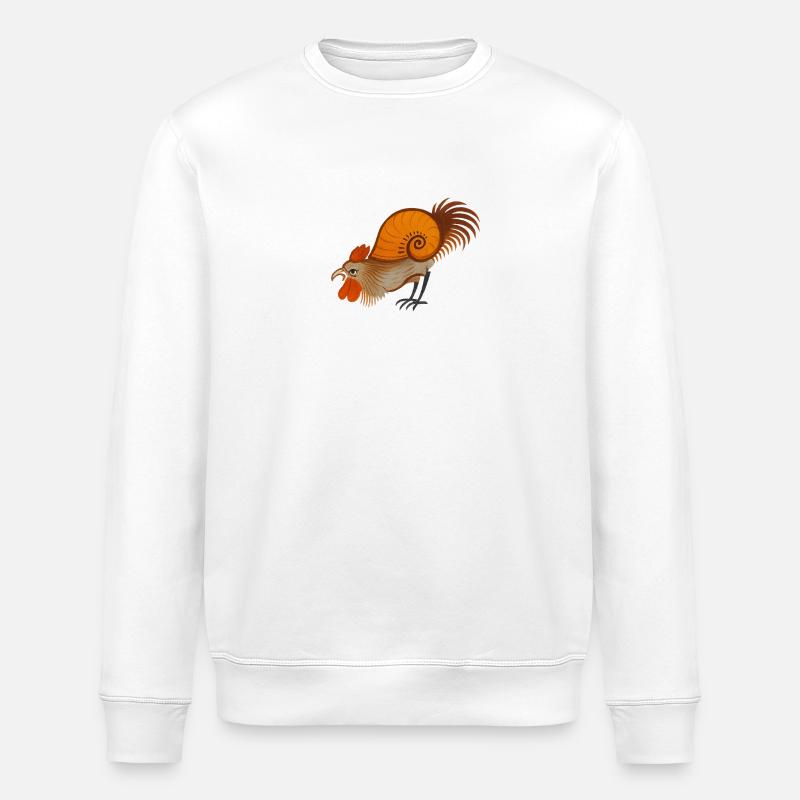 Medieval Rooster – Stylized Creature - Stanley/Stella ROLLER Unisex Organic Sweatshirt - white