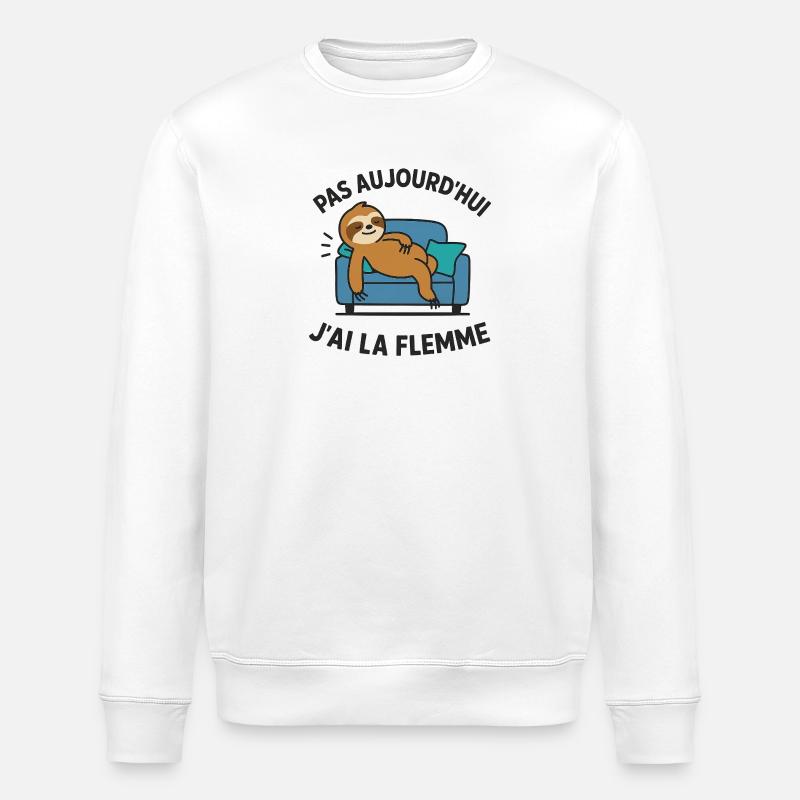Heute nicht, ich bin faul - Stanley/Stella Unisex Bio-Sweatshirt ROLLER - Weiß