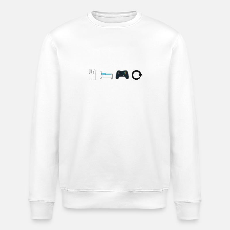 Manger dormir jeu Répéter - Sweat bio ROLLER Stanley/Stella Unisexe - blanc