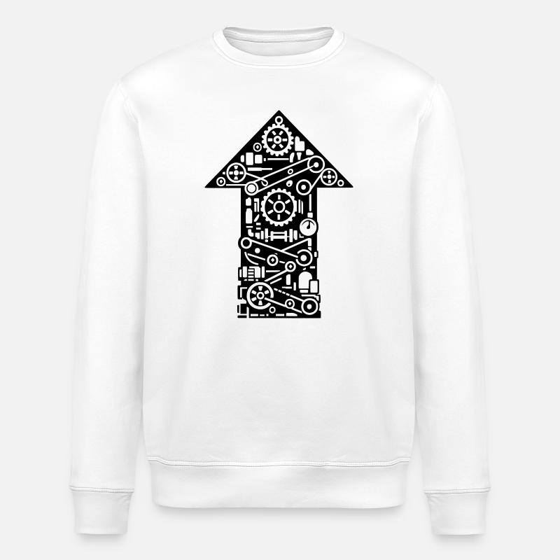 pfeil maschine technik  - Stanley/Stella Unisex Bio-Sweatshirt ROLLER - Weiß