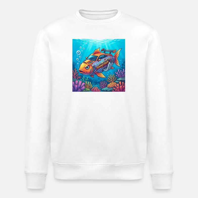 Accorder les poissons - Sweat bio ROLLER Stanley/Stella Unisexe - blanc