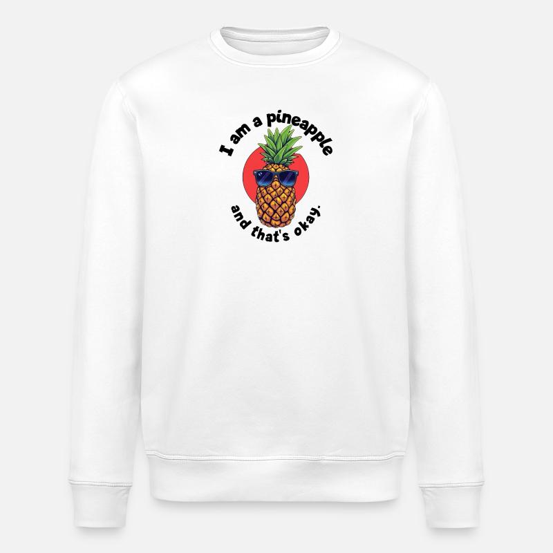 Pineapple mit Sonnenbrille - Stanley/Stella Unisex Bio-Sweatshirt ROLLER - Weiß