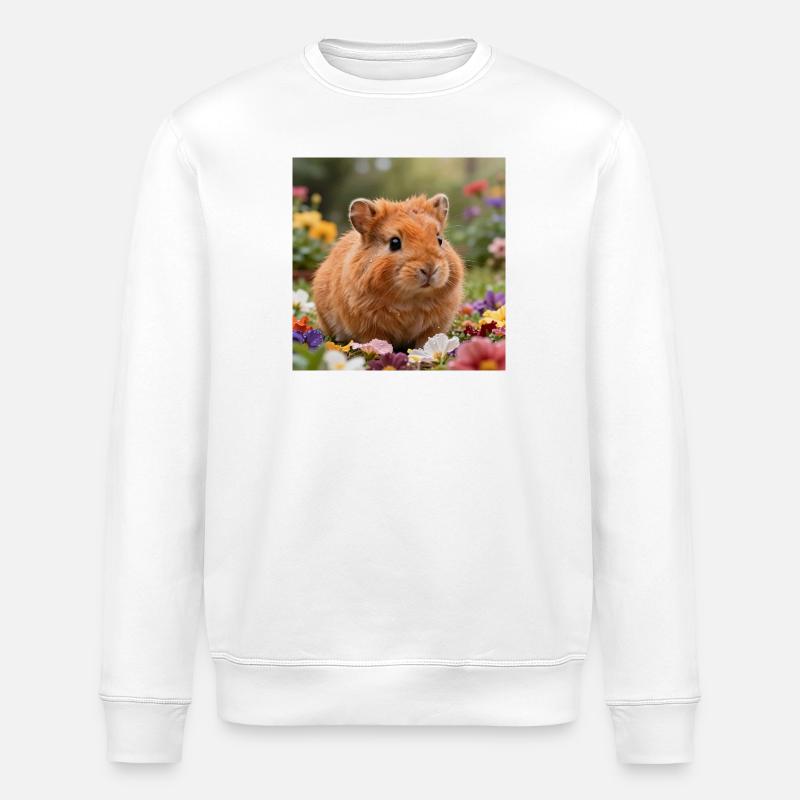 Blumiger Hamstertraum - Stanley/Stella Unisex Bio-Sweatshirt ROLLER - Weiß