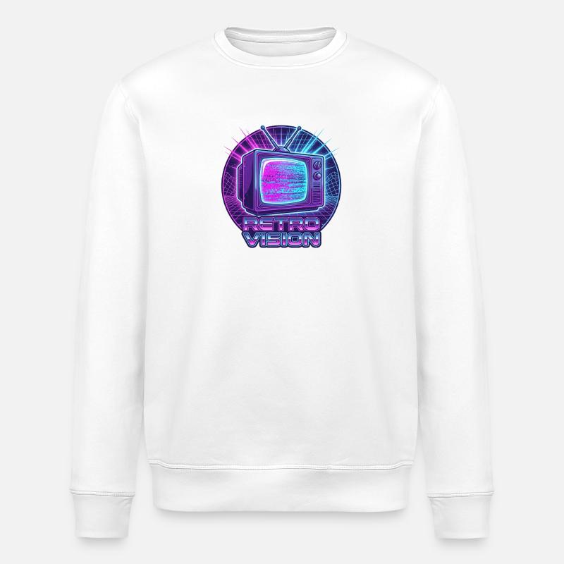 Retro Vision Neon TV - Stanley/Stella Unisex Bio-Sweatshirt ROLLER - Weiß